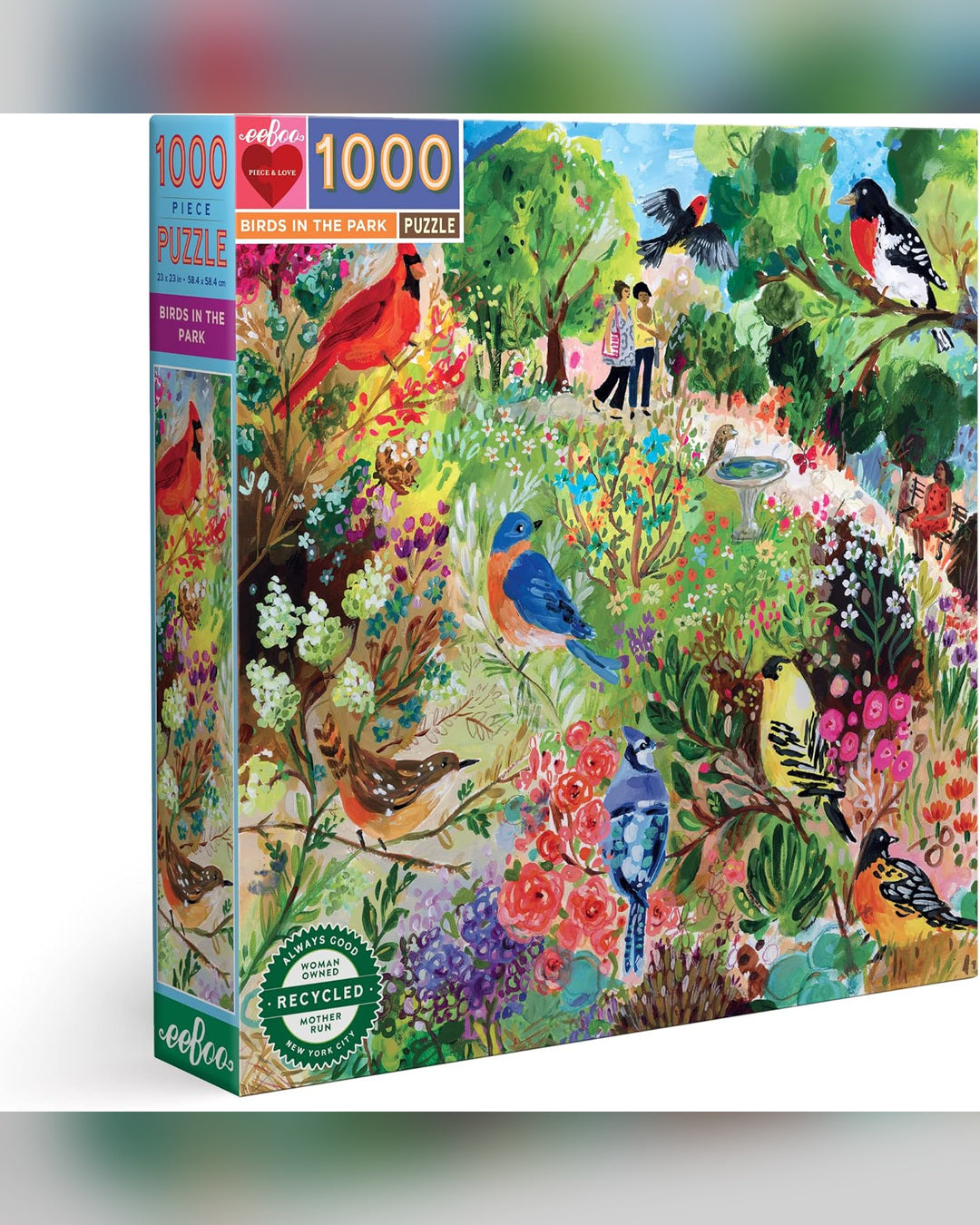 eeBoo 1000pc Puzzle: Birds in the Park