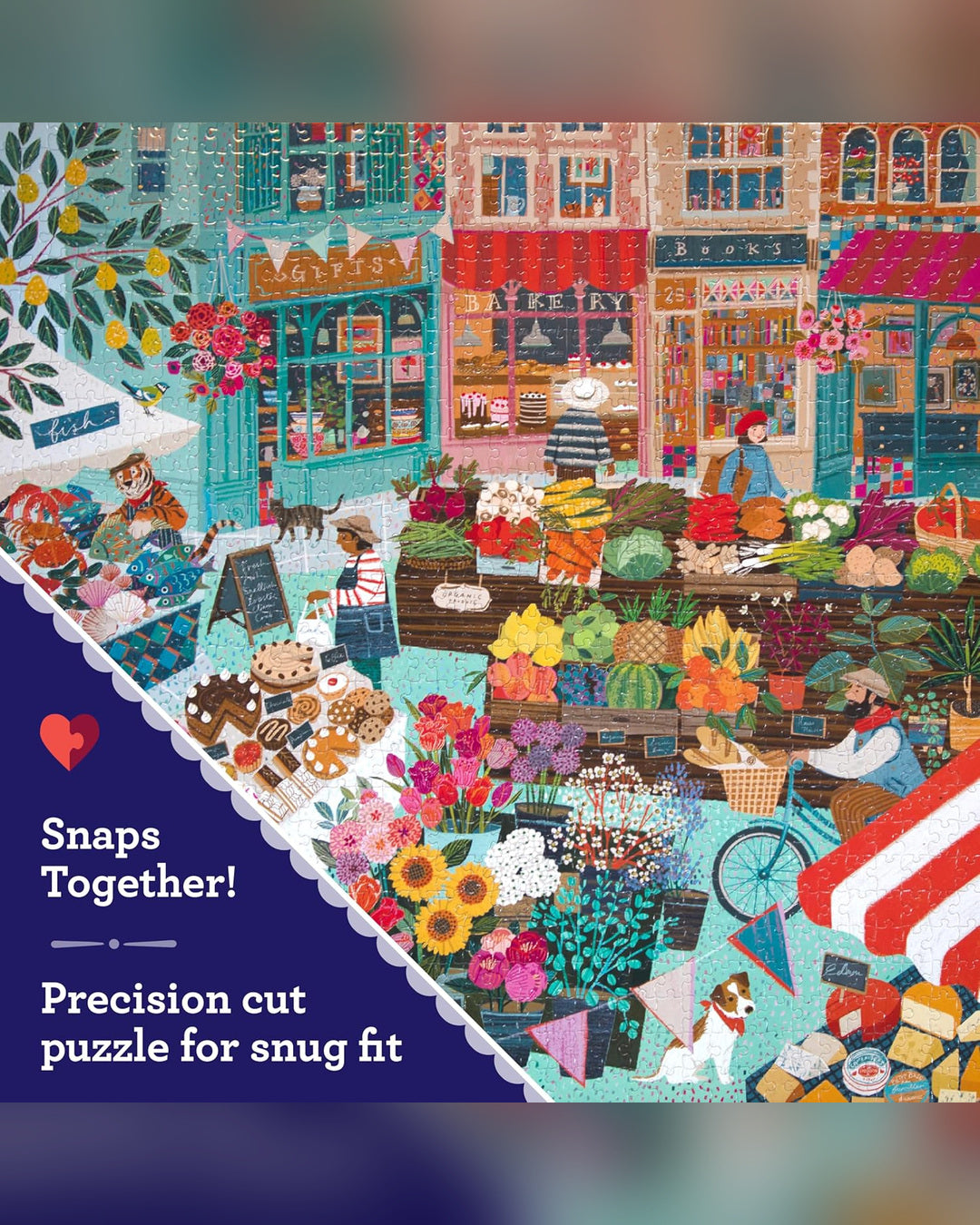 eeBoo 1000pc Puzzle: English Green Market