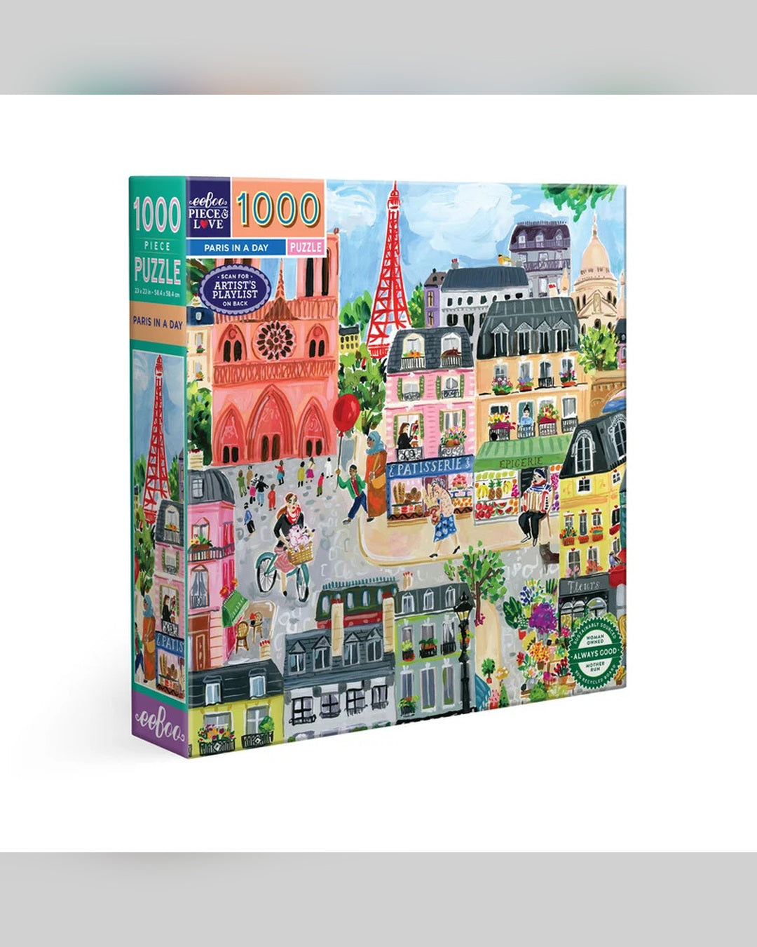 eeBoo 1000pc Puzzle: Paris in a Day