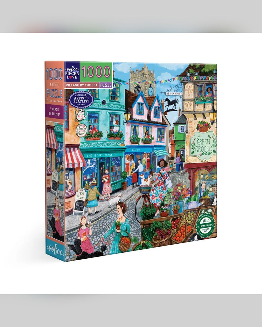 eeBoo 1000pc Puzzle Village by the Sea Sq