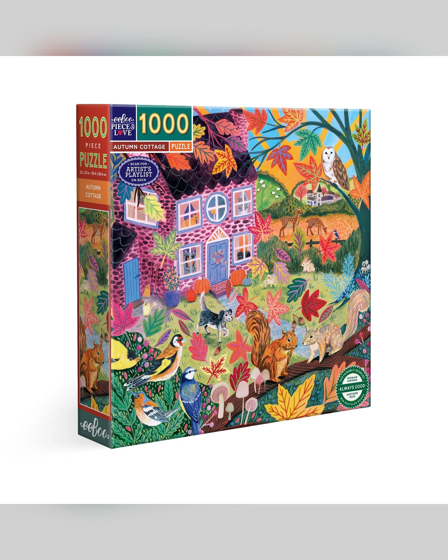 eeBoo Autumn Cottage 1000-Piece Jigsaw Puzzle