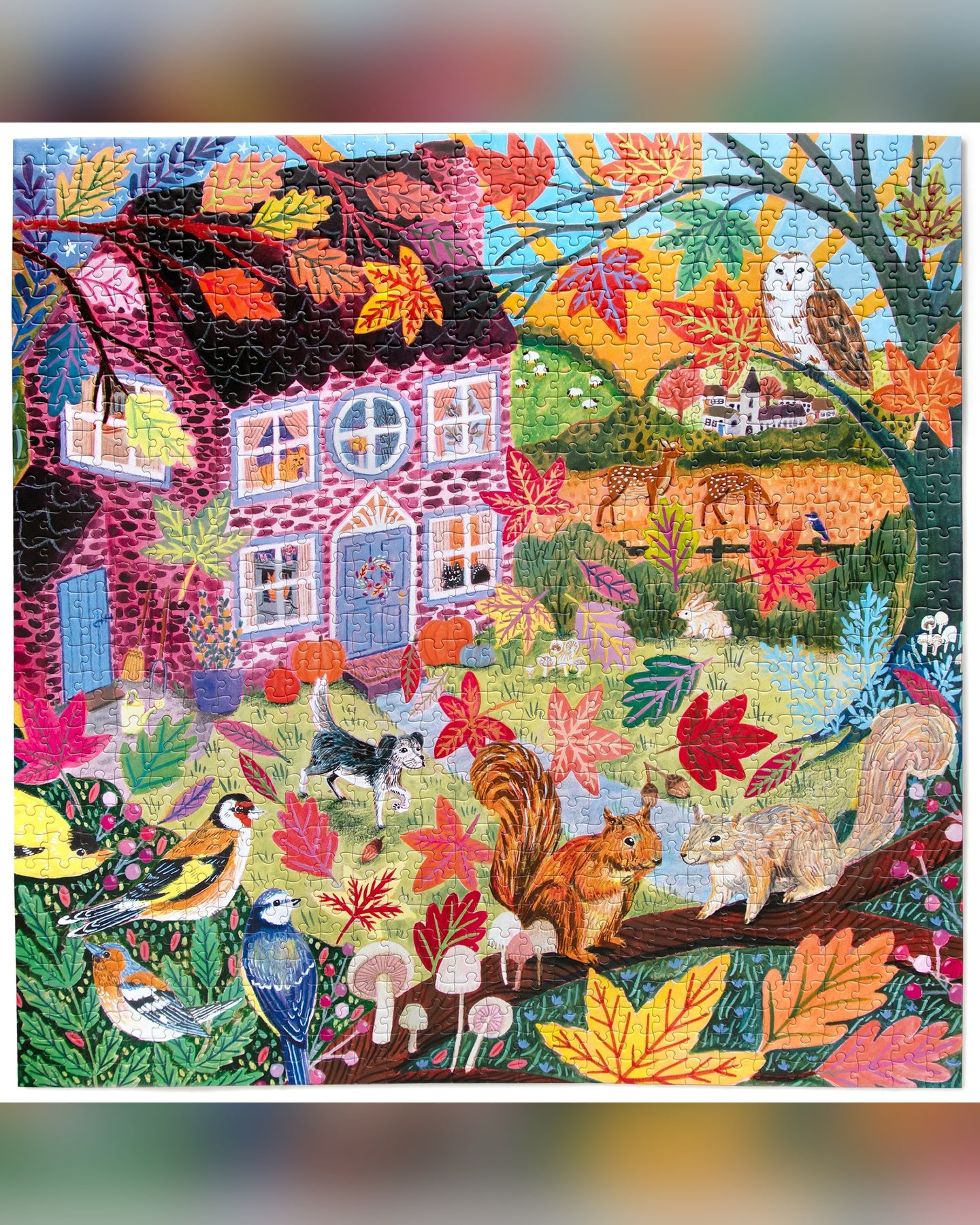 eeBoo Autumn Cottage 1000-Piece Jigsaw Puzzle