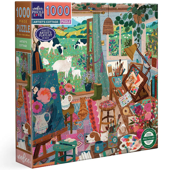 eeBoo Artist's Cottage 1000-Piece Jigsaw Puzzle