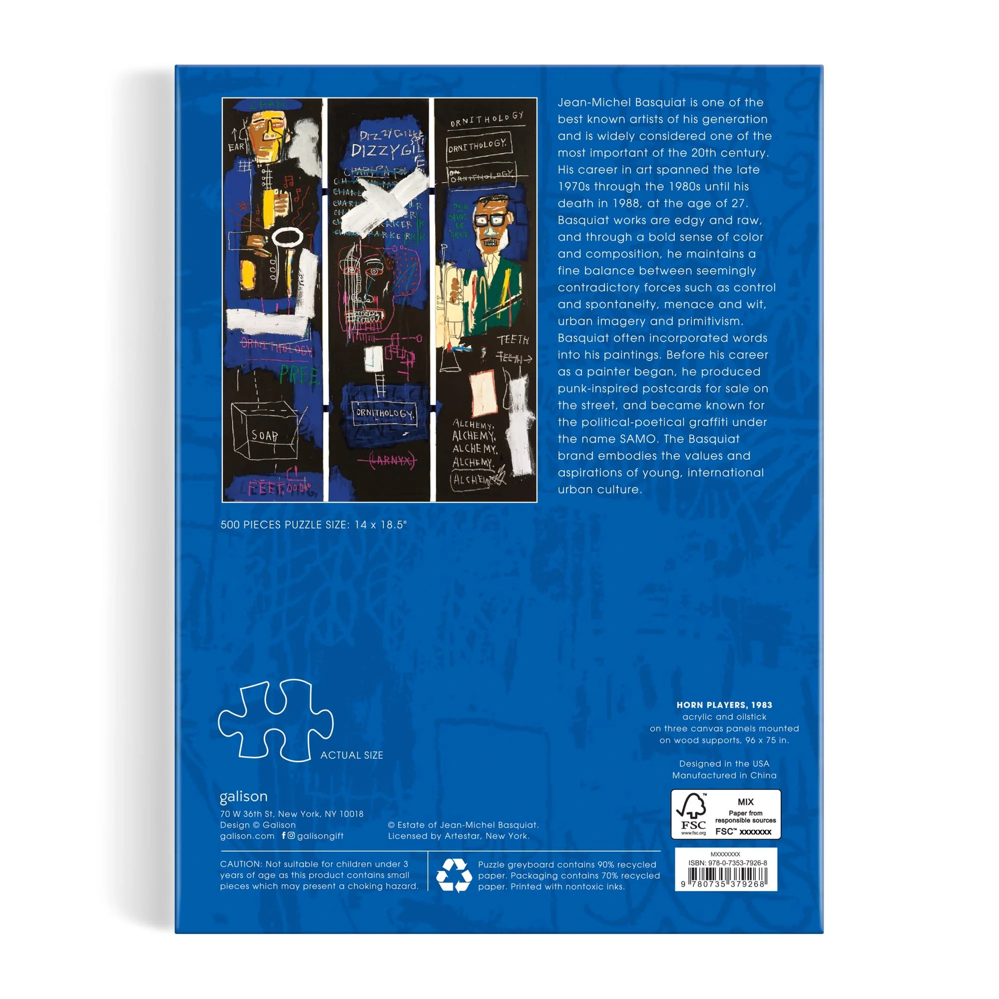 Basquiat Horn Players 500 Piece Book Puzzle