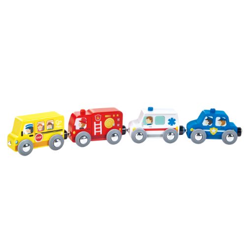 Hape Play Essentials Colourful Vehicles Fleet Play Vehicles