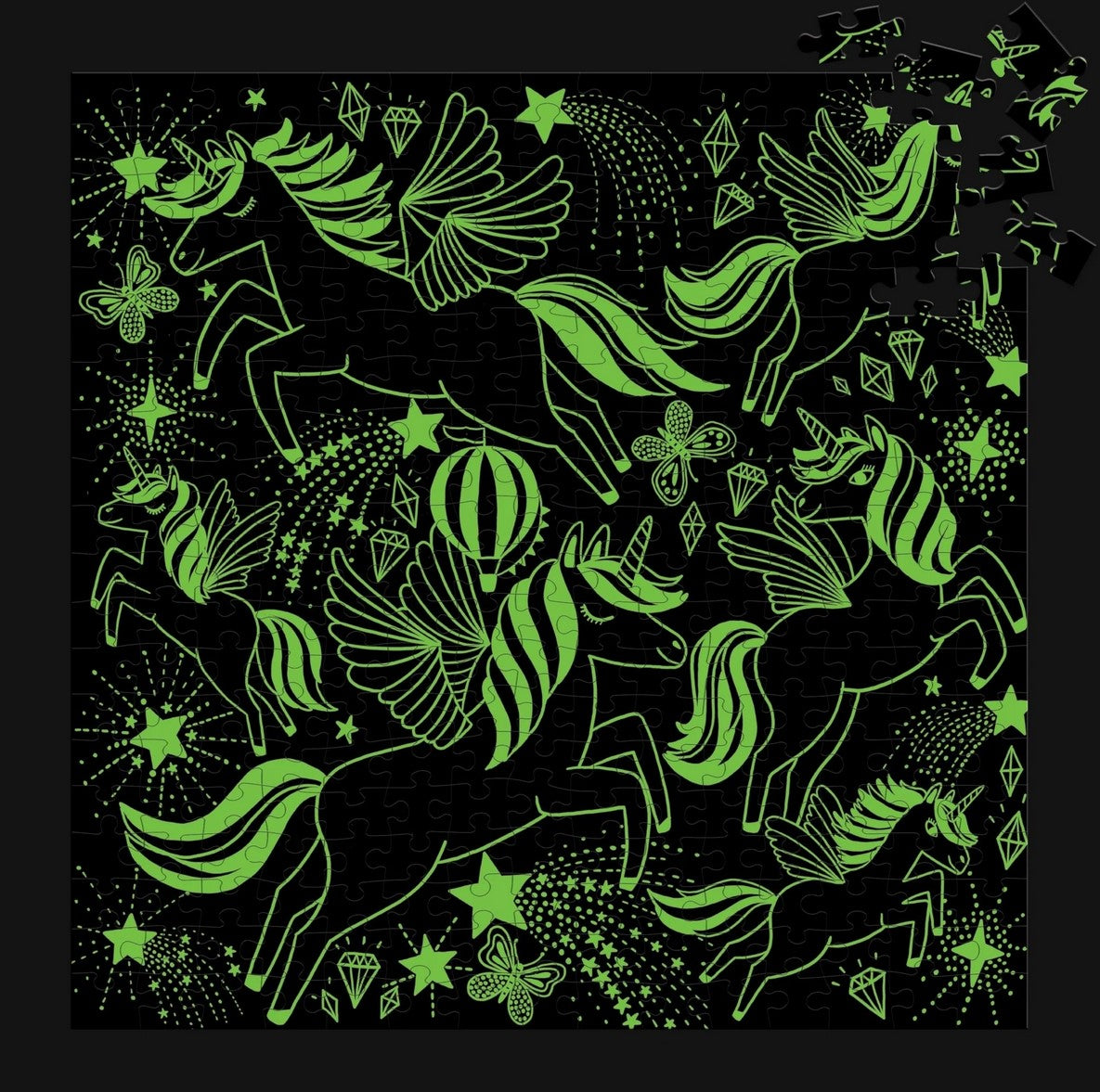 Unicorns Illuminated 300 Piece Glow in the Dark Family Puzzle