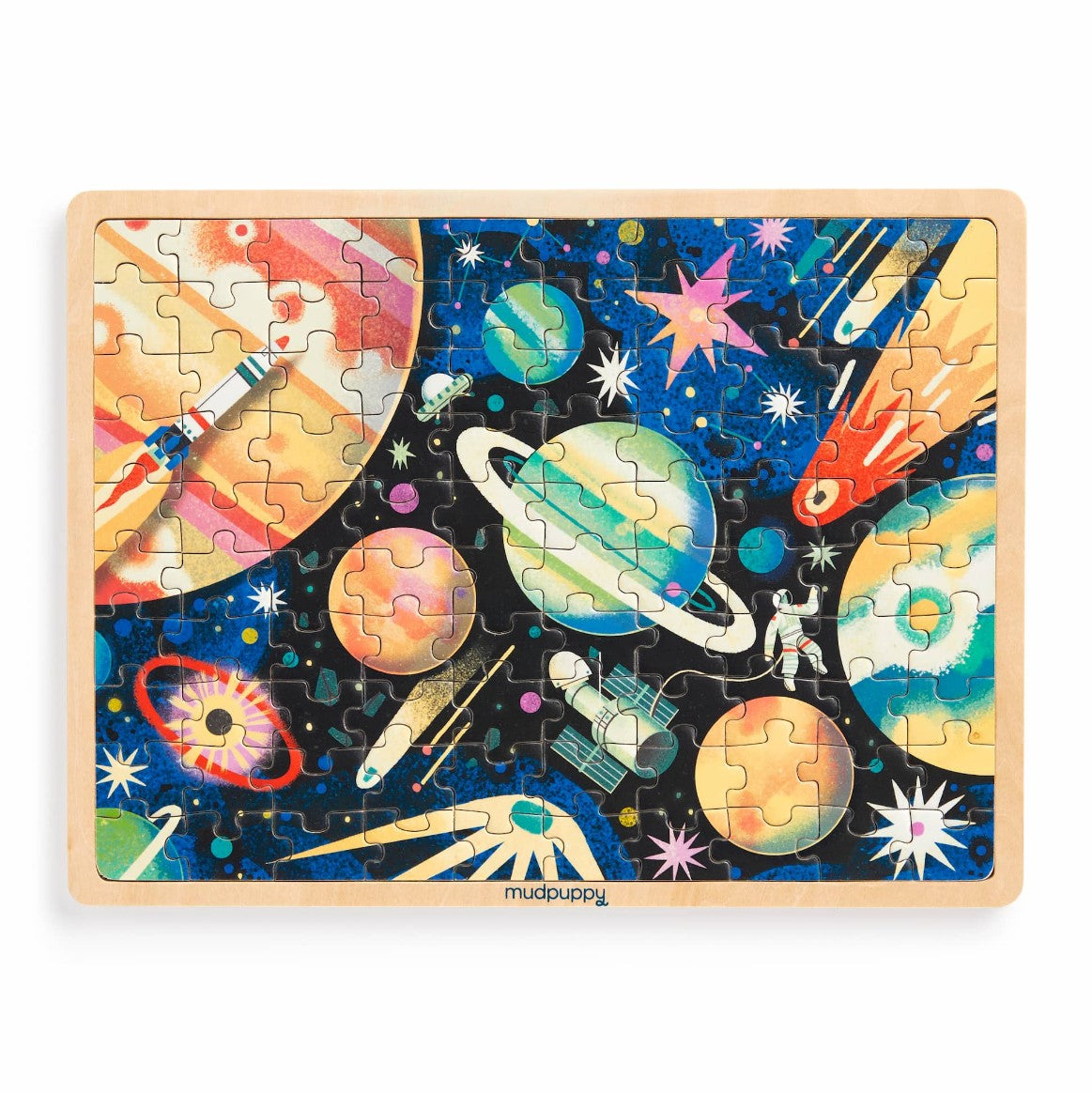 Space Mission 100 Piece Wood Puzzle + Display