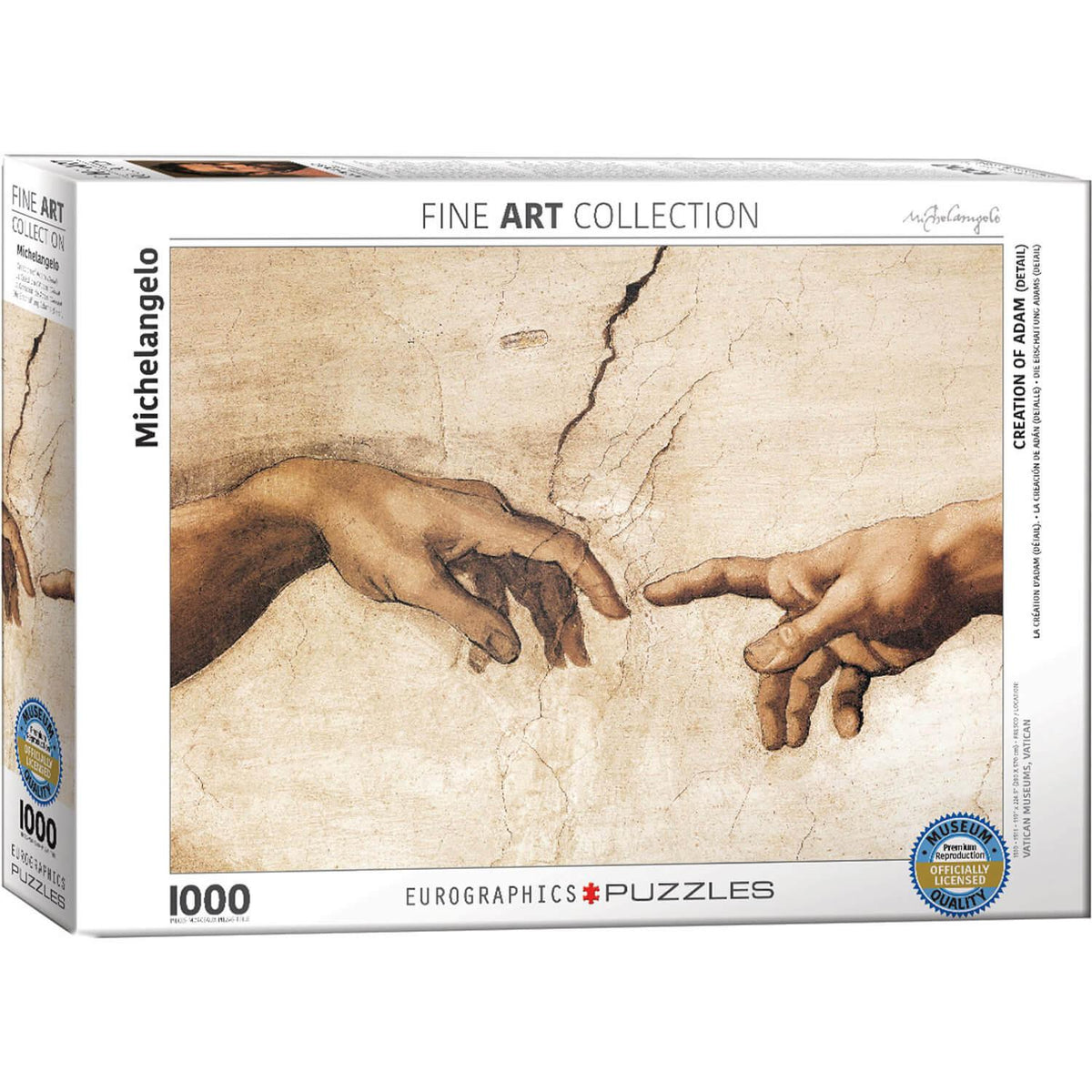 Eurographics Michelangelo Creation of Adam 1000-piece jigsaw puzzle box