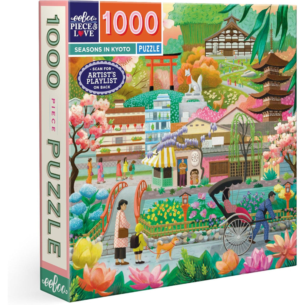 eeBoo Seasons in Kyoto Square 1000-Piece Jigsaw Puzzle