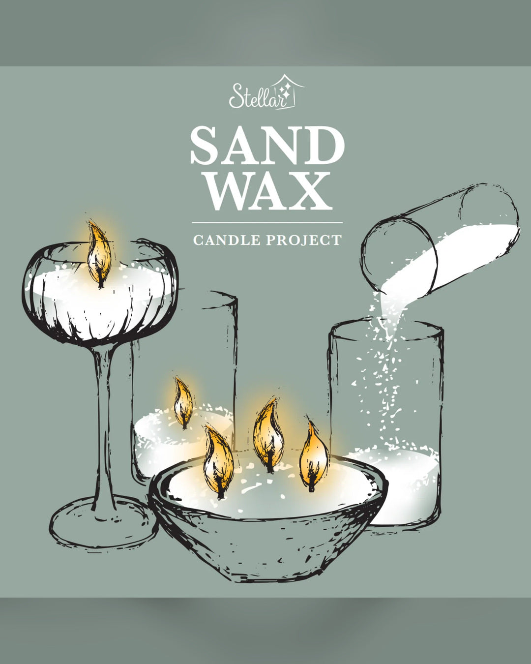 Sand Wax 250gm (500ml vol) Wicks Included