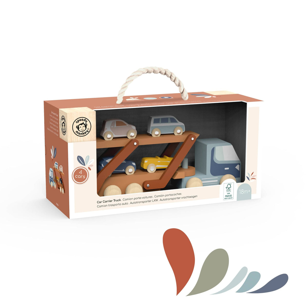 Speedy Monkey Car Carrier Truck with 4 Cars