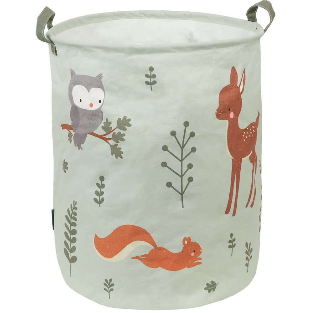 Forest Friends fabric storage basket with woodland animals