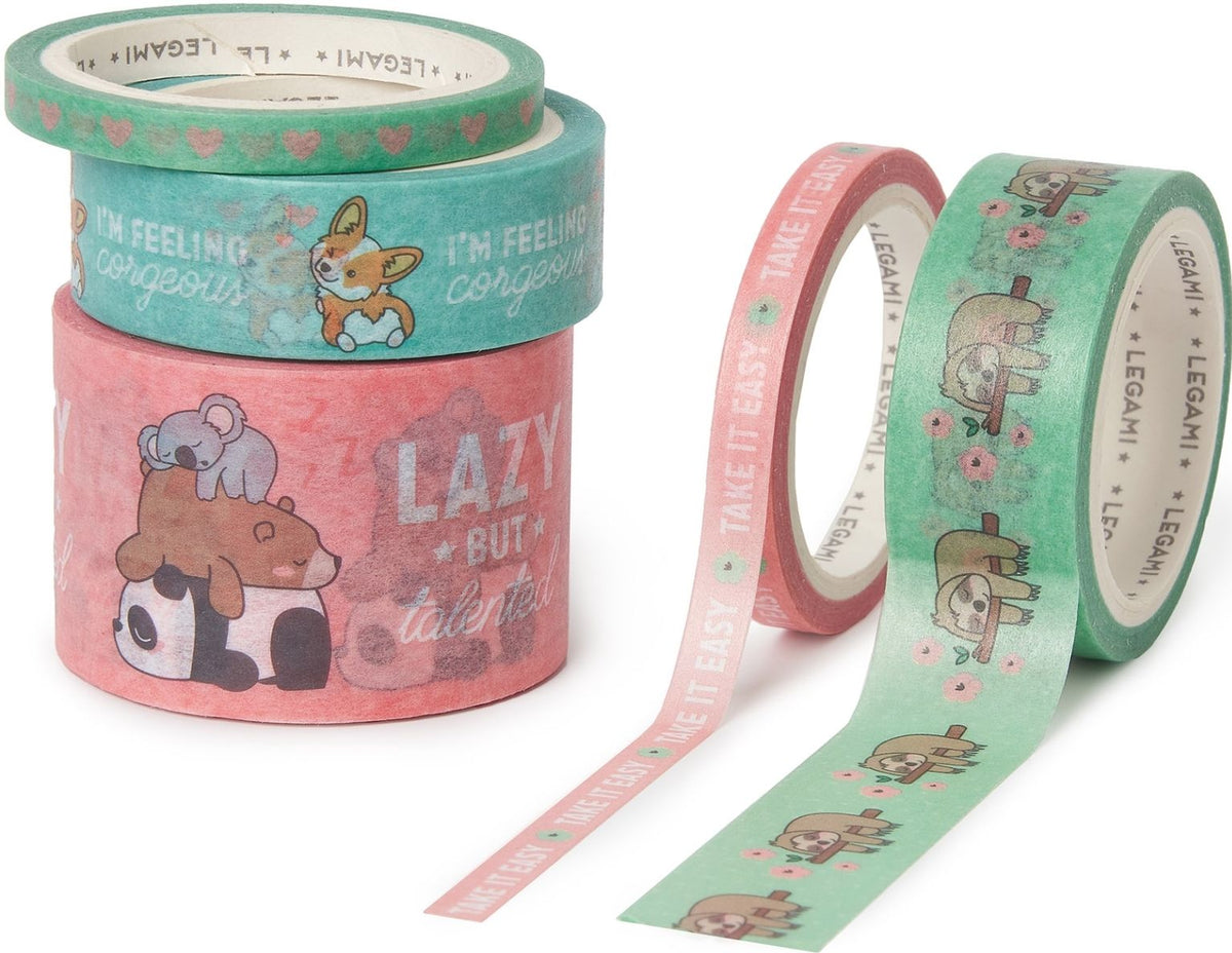 Legami Tape By Tape Cute Animals decorative washi tape set