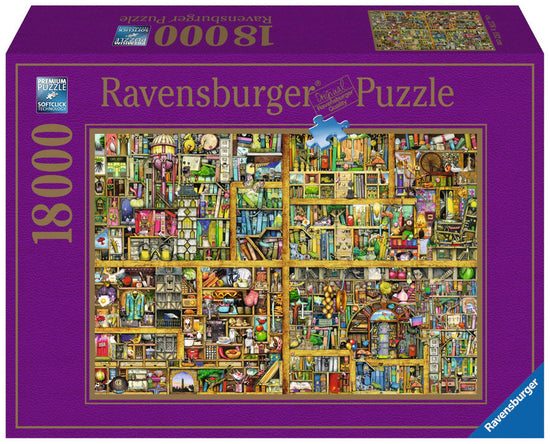 Ravensburger Magical Bookcase 18,000-piece jigsaw puzzle box