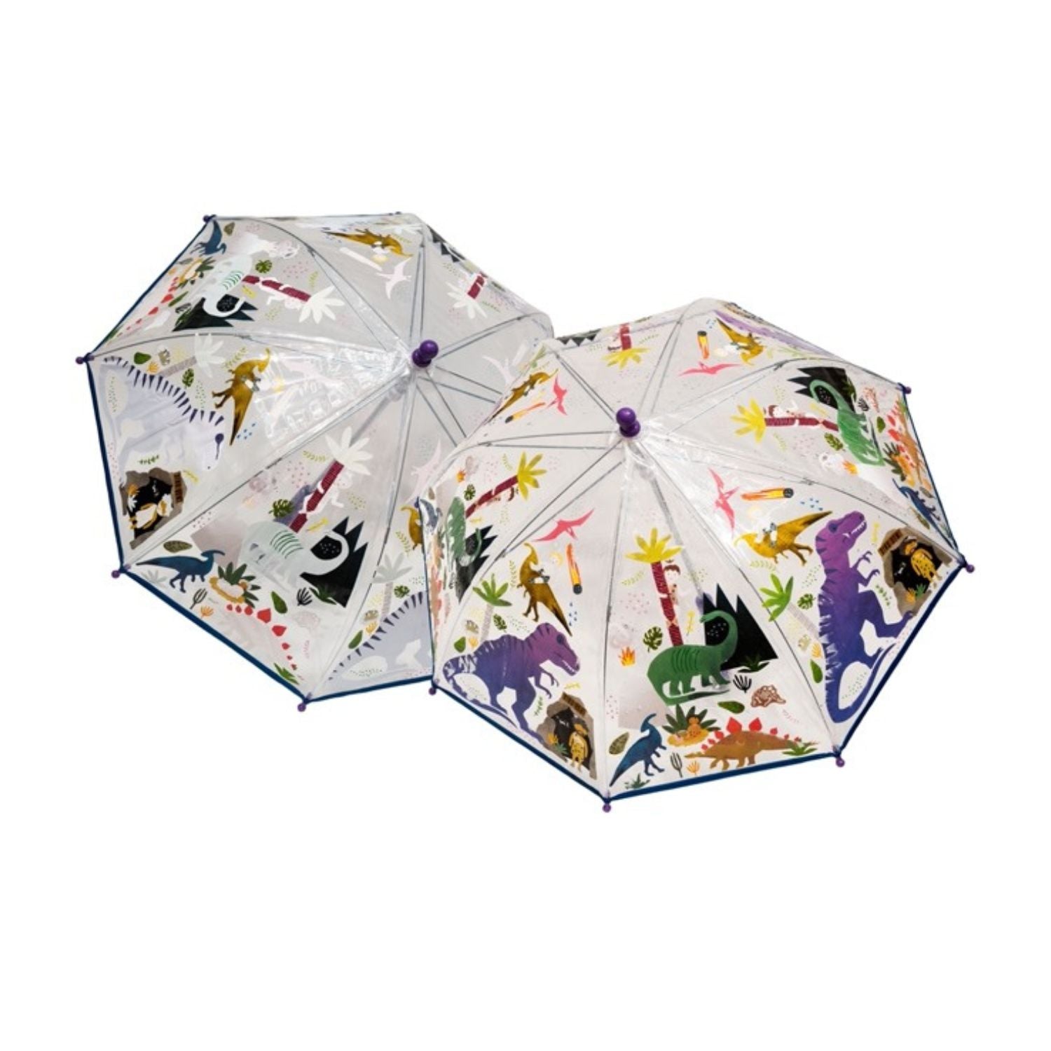 Floss & Rock - Dinosaur - Transparent Colour Changing Umbrella Childrens Umbrella