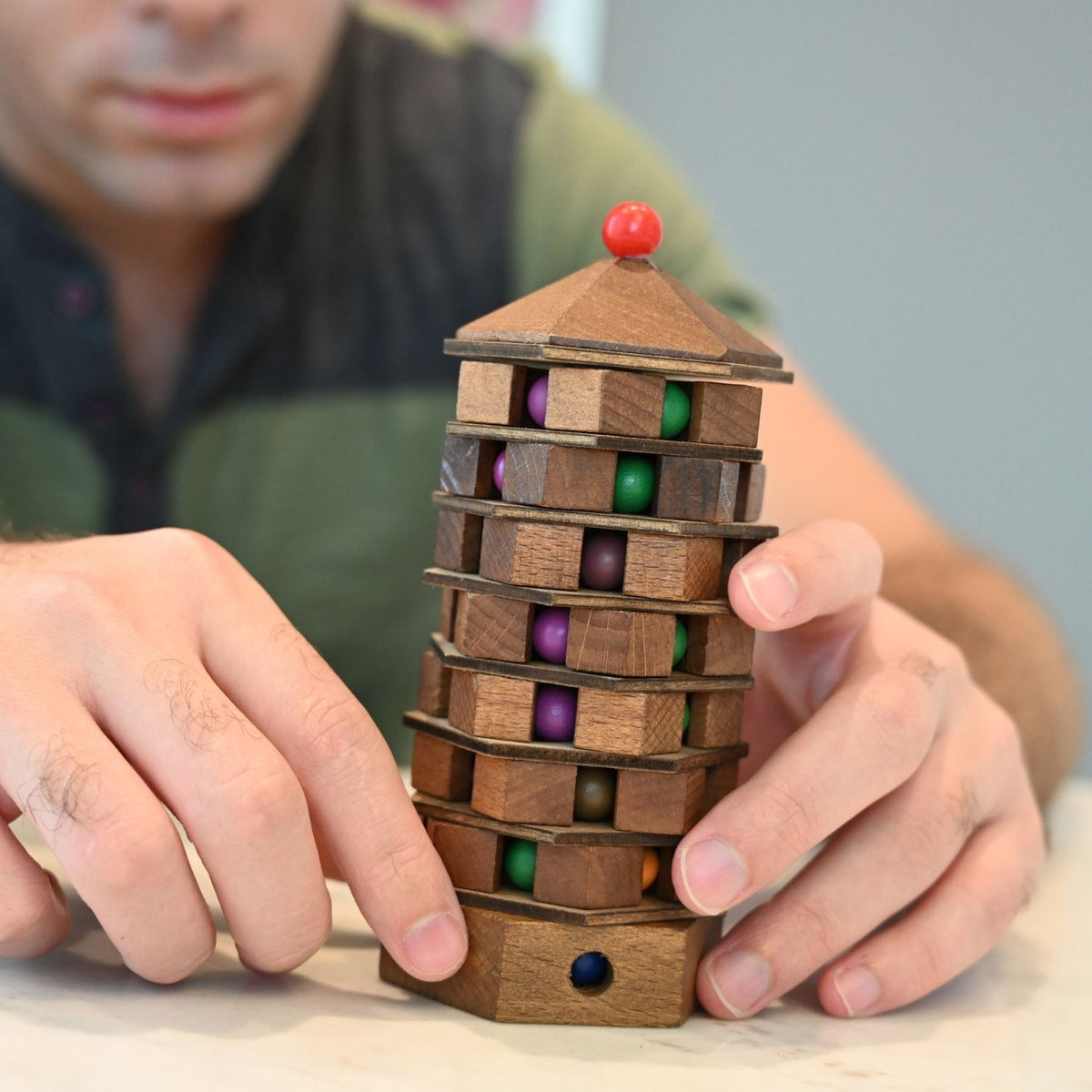 Project Genius Chinese Pagoda Turn and Tilt Tower Puzzle Mechanical Puzzles