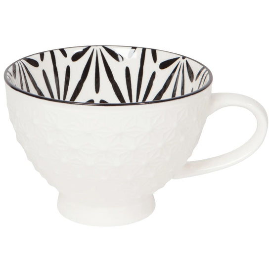 White Stamped - Latte Stoneware Mug