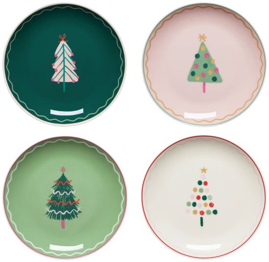 Glitzmas Appetizer Set of 4 - Christmas Plates