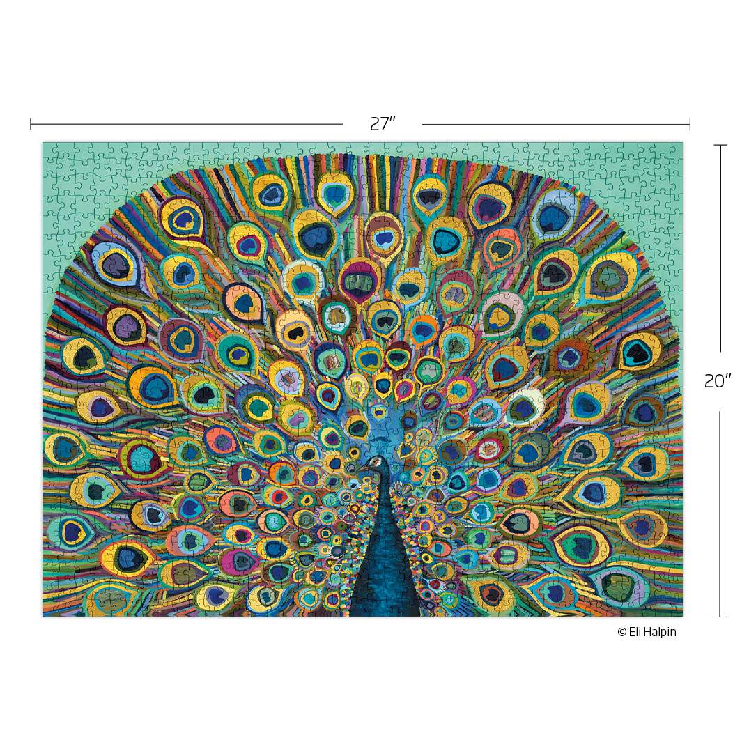 WerkShoppe - Peacock 1000 Pce - Premium Gold Foil Puzzle