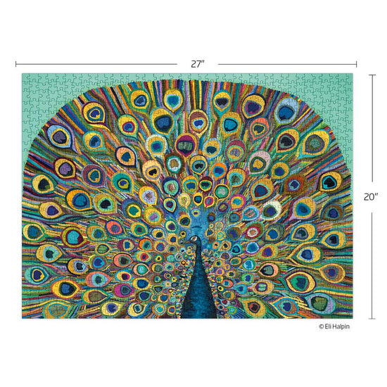 WerkShoppe - Peacock 1000 Pce - Premium Gold Foil Puzzle