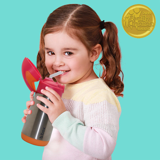 B.BOX 350ml Insulated Drink Bottle Strawberry Shake