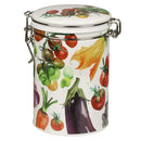 Emma Bridgewater Dig the Garden round clip lid caddy with vegetable illustrations