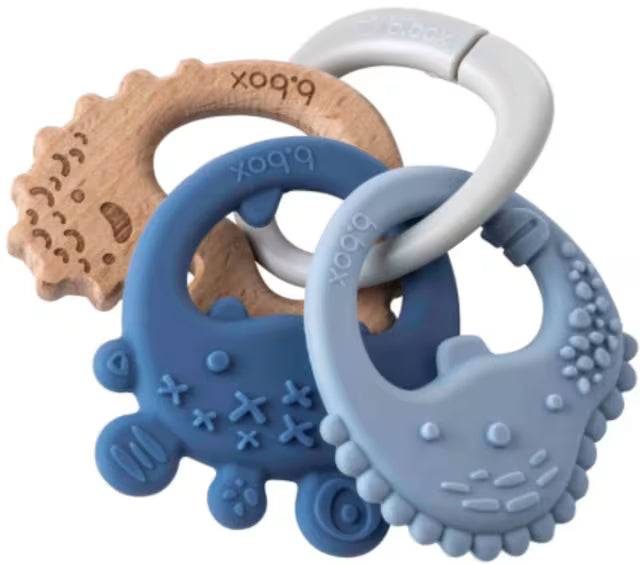 B.box Trio Teether - Lullaby Blue Monsters
