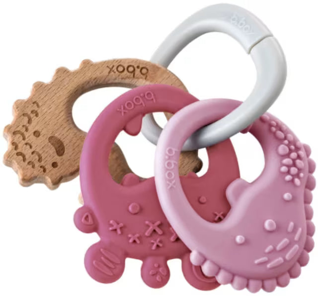 B.box Trio Teether - Blush Monster
