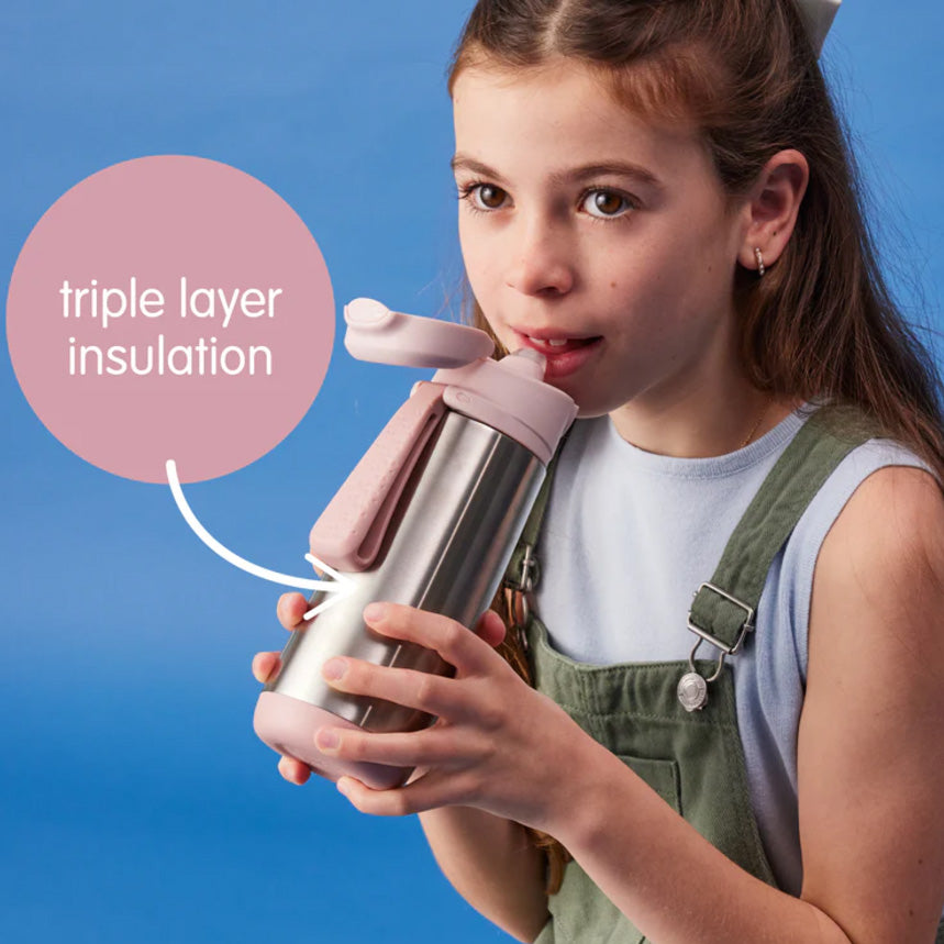 B.BOX 500ml Insulated Sport Spout Drink Bottle Blush Crush