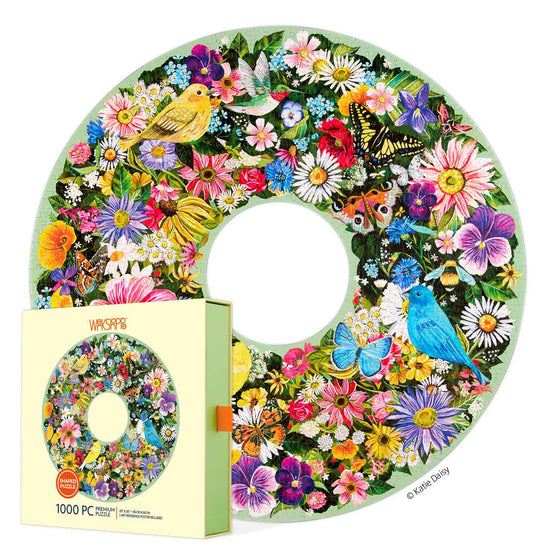 WerkShoppe - Spring Floral Wreath 1000 Pce - Round Ring Puzzle