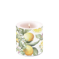 Ambiente Limoni small lemon-print pillar candle