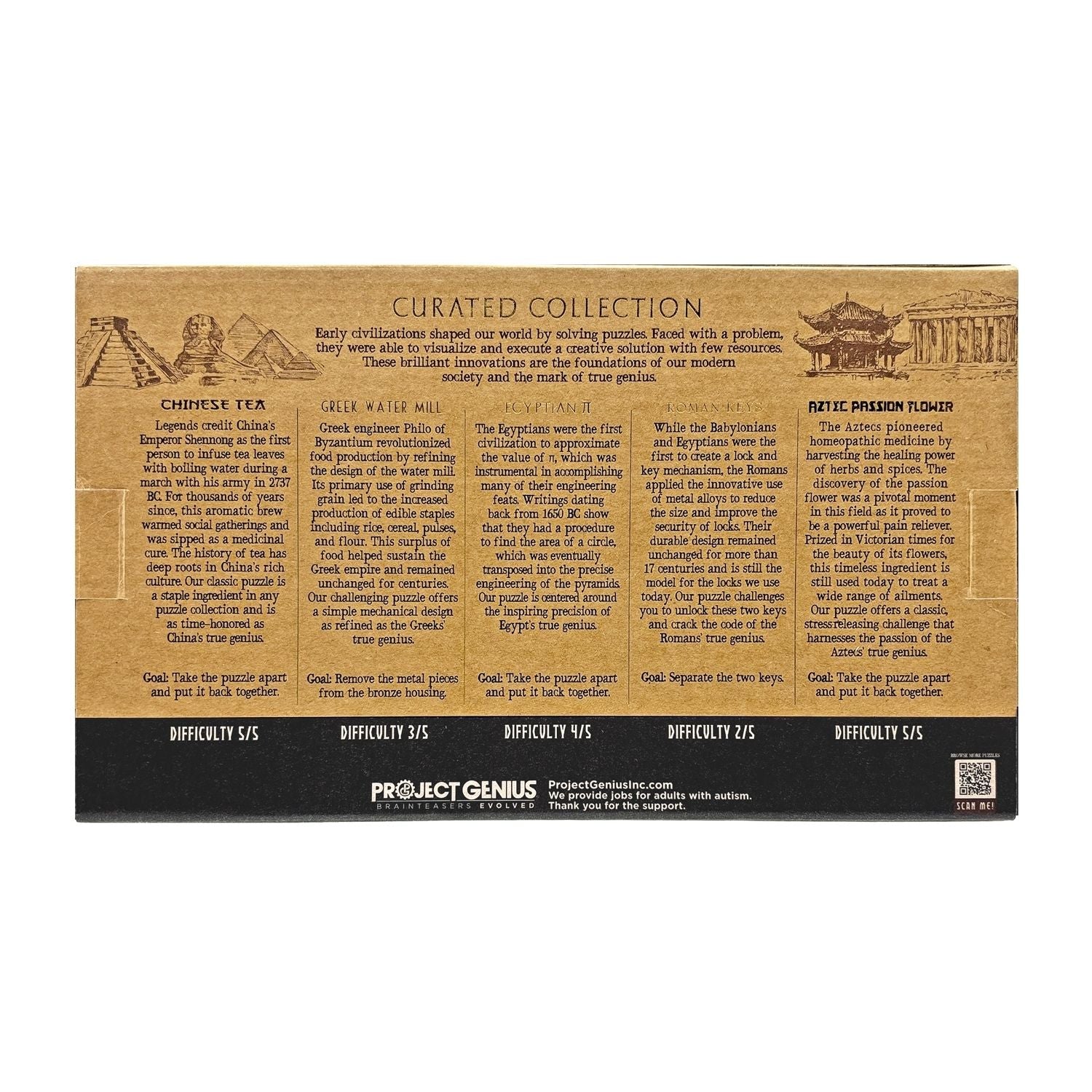 Project Genius Curated Collection 5-Pack Puzzle Set Mechanical Puzzles