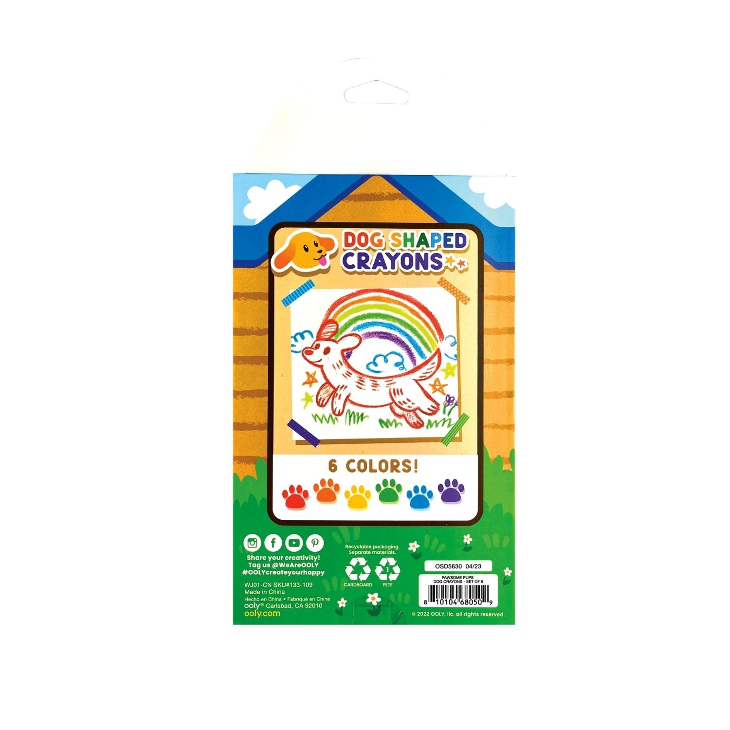 Pawsome Pups Dog Crayons - Set of 6
