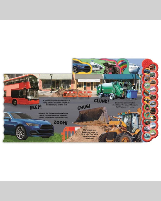 20 Sounds Tabbed Board Book - Vehicles