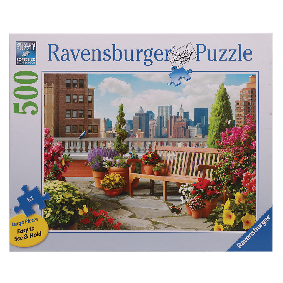 Ravensburger Rooftop Garden 500-piece jigsaw puzzle box