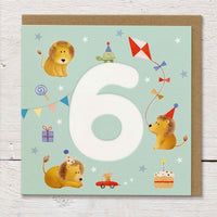 Lion Party - 6th Birthday Card