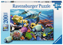 Ravensburger Ocean Turtles 200-piece jigsaw puzzle box with sea turtles swimming over a colourful coral reef
