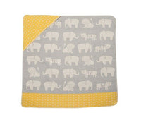 David Fussenegger Zoo Hooded Baby Blanket – Grey/Yellow, 80 x 80 cm