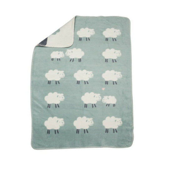 David Fussenegger Sheep Baby Blanket – Light Green, 100 x 75 cm