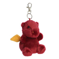 Palm Pals Aidan Dragon plush clip-on in deep red with golden wings