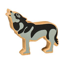 Lanka Kade Black & Grey Wolf Wooden Animal Figure