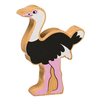 Lanka Kade Black & White Ostrich Wooden Animal Figure
