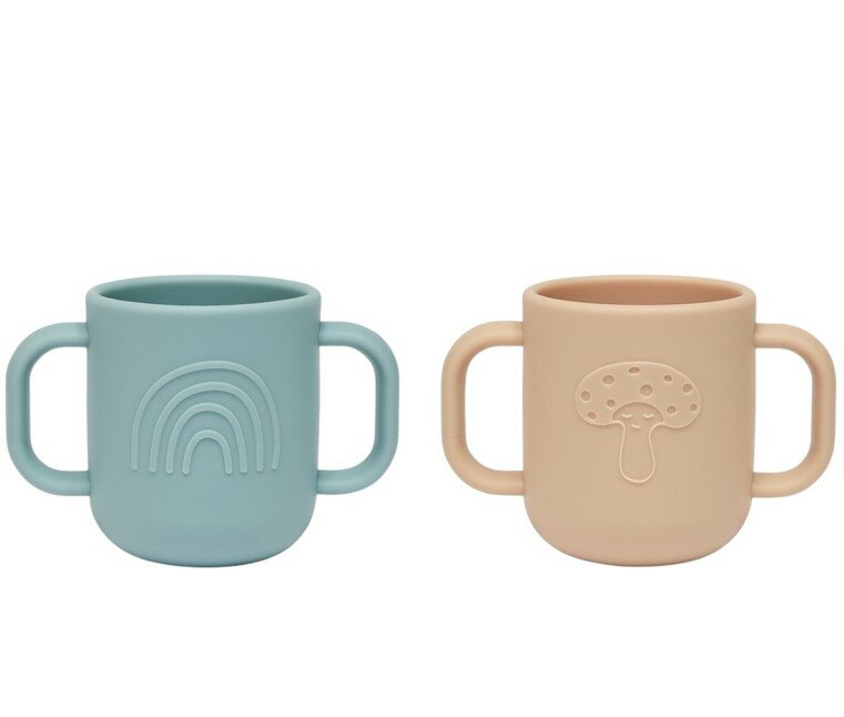 OYOY Kappu Cup Set – Aqua/Camel, 2 Pack