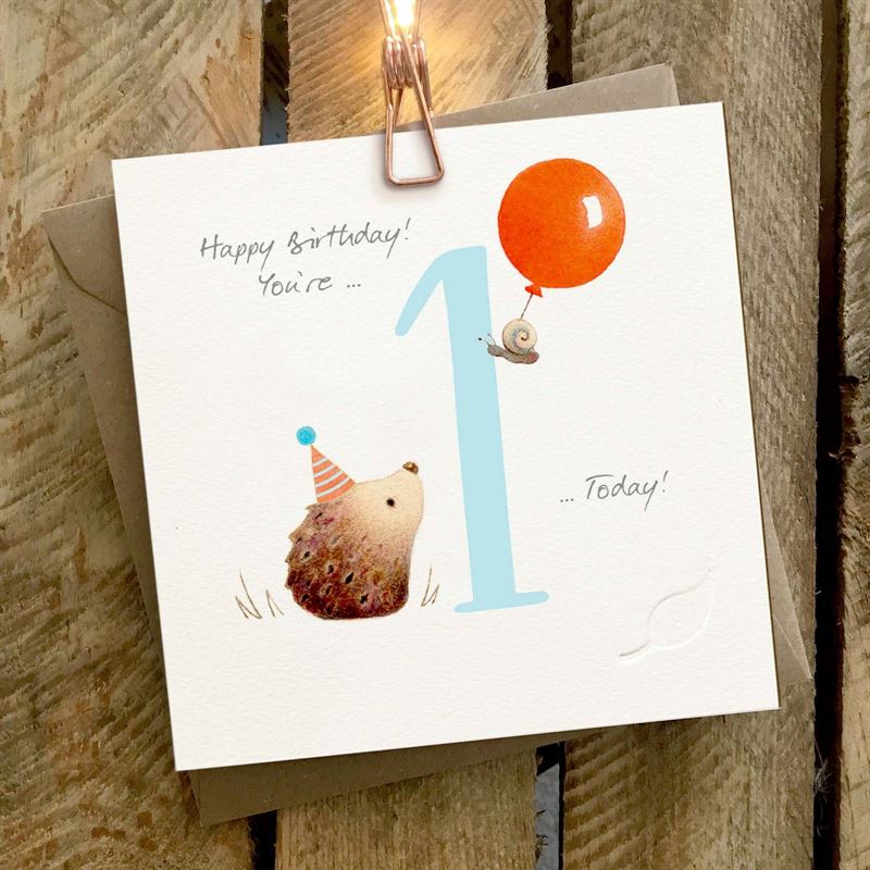 You're 1 Today Blue - 1st Birthday Card