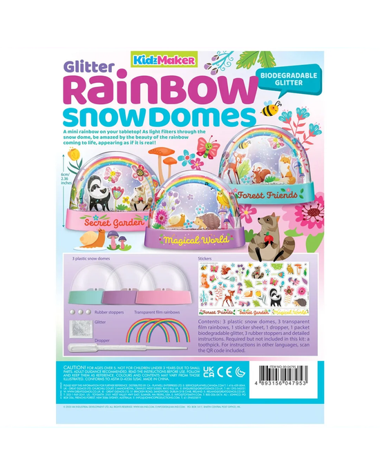 4M Glitter Rainbow Snow Domes Craft Kit
