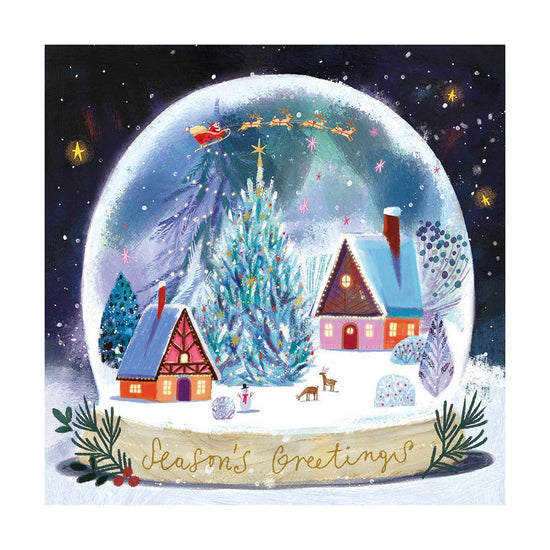 Winter Village Snow Globe 8 Pkt - Christmas Card Pack