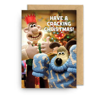 Wallace and Gromit Cracking Jumper Christmas card with Gromit in knitted jumper