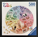 Ravensburger Animals Circle of Colors 500-piece circular jigsaw puzzle box