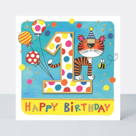 Age 1 Happy Birthday Tiger - 1st Birthday Card