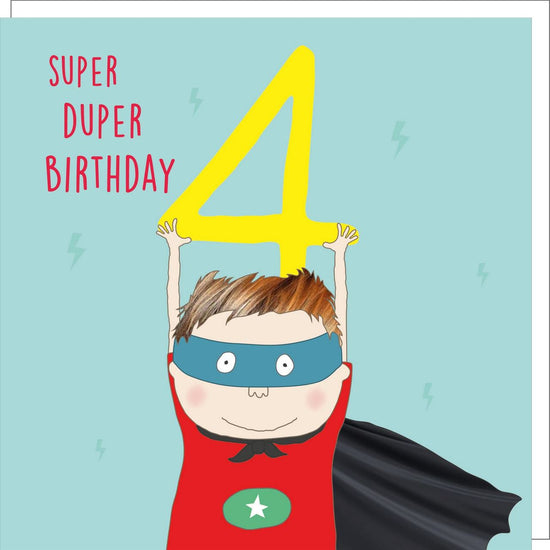 Super Four - 4th Birthday Card